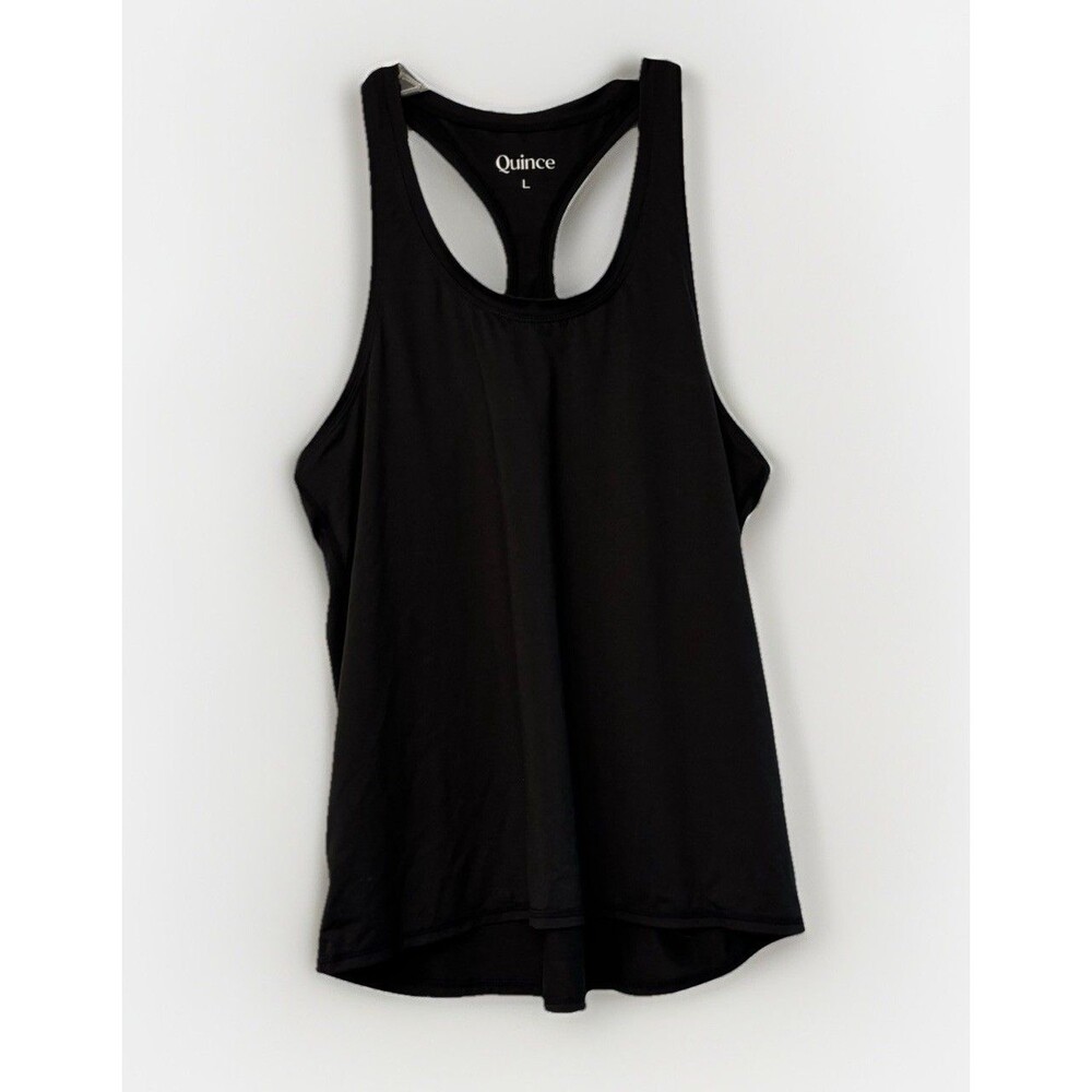 Quince Black Athletic Racer Back Sleeveless  Workout  Tank Top Sz Large